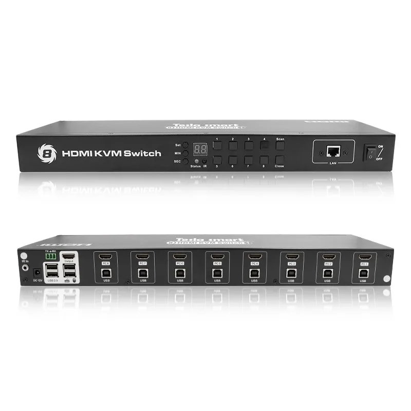 Modern Classic 4K 8 Port HDMI KVM Switch with USB2.0 RS232
