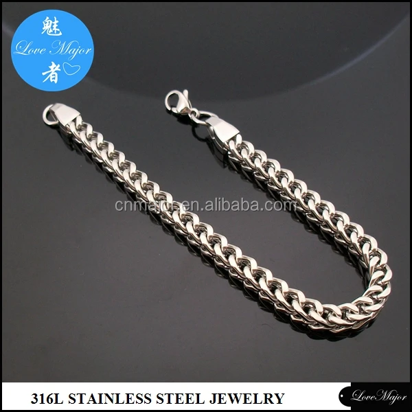 Italian men Stainless Steel Franco Cuban Box Chain Link Bracelets 6mm