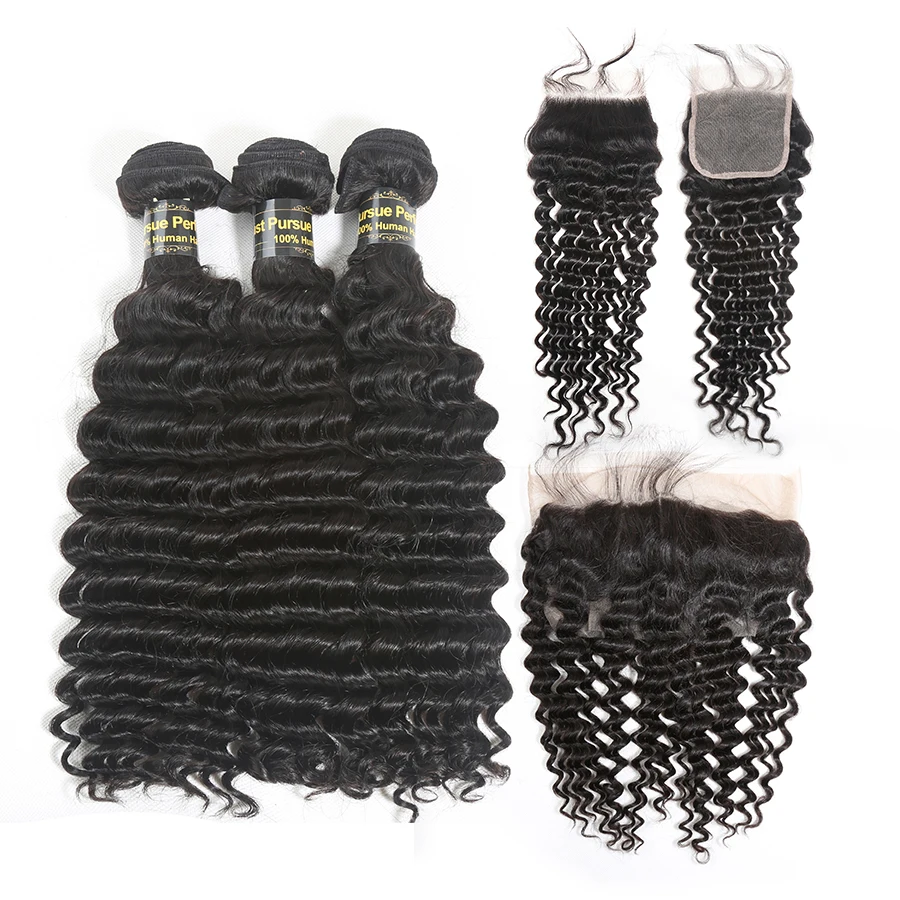 
JP Brazilian 3 Straight hair bundles with lace closure, virgin human hair from very young girls, virgin 3 way part hair closure 