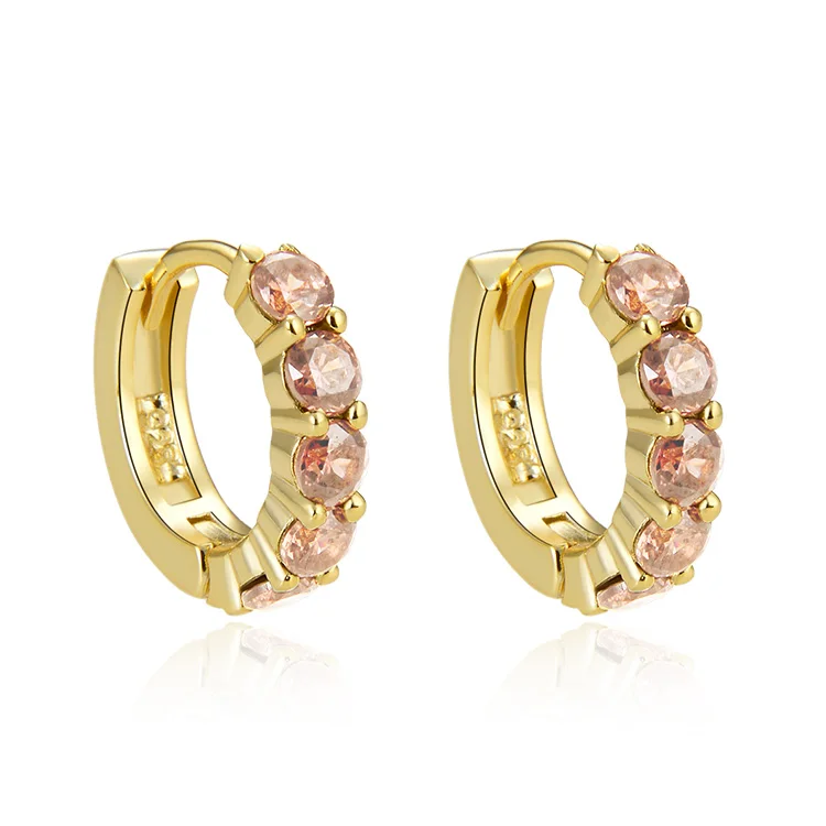 Poliva wholesale fashion 585 cz Zircon women jewelry 925 sterling silver 22k gold earing