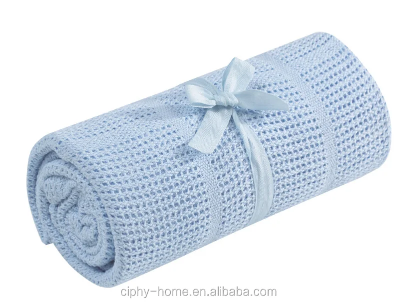 Cotton  Cellular Baby Blanket  Pram Cot Bed  Basket Crib Blanketfor NEW born  baby