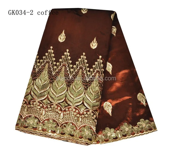 GK034-2 coffee african george fabric george lace indian george wrappers laces clothing