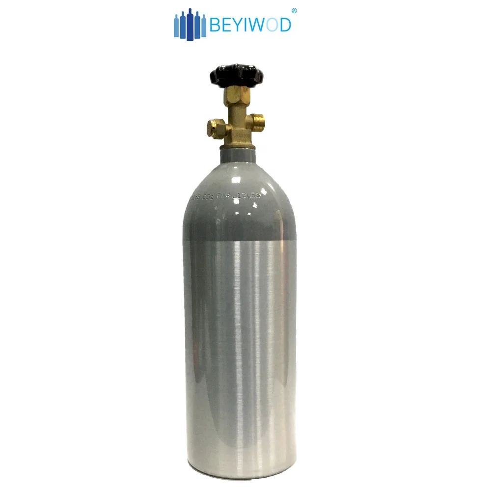 Алюминиевый баллон co2 с клапаном CGA320, 2,5 фунтов, 5 фунтов, 10 фунтов, 15 фунтов, 20 фунтов