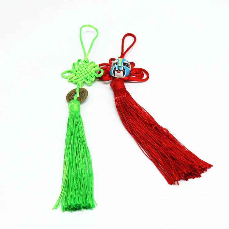 Fashion Wholesale Colorful Polyester Chinese Festive Vertical Tassel Knot Waist Decoration Living Room Bonsai for Four Seasons