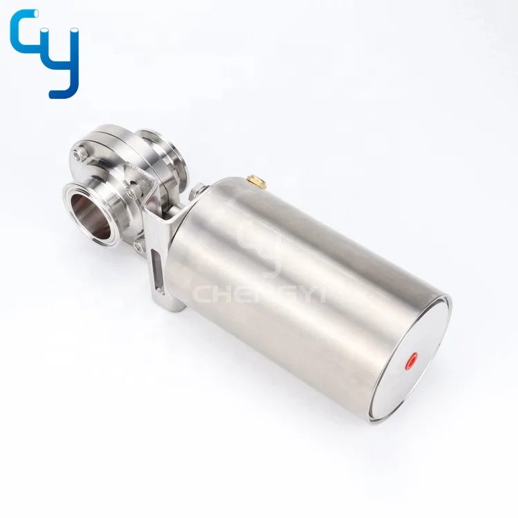 Sanitary stainless steel SS316L SS304 pneumatic butterfly valve
