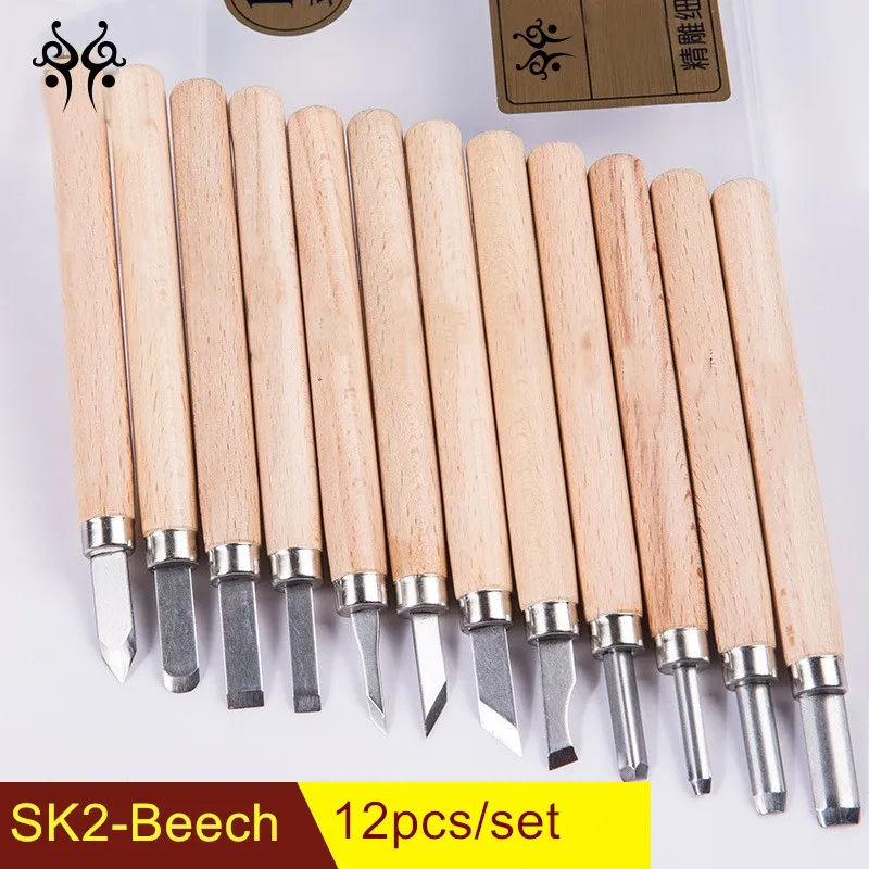 Полностью заточены Японии SK2 стали резьба по дереву долото набор