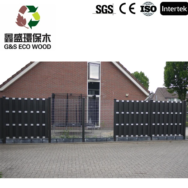 European Market Fencing Aluminum Frame Wood Plastic Composite Board Garden WPC Fence , Outdoor WPC Fencing