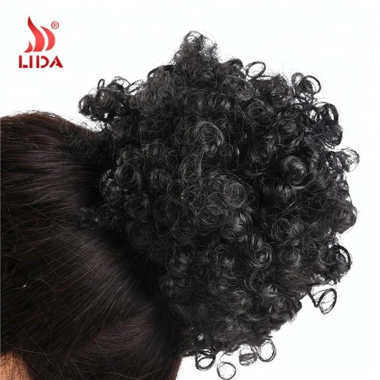 Curly Small Chignon afro Bun Hair Updo Donut Chignon Cheveux Clip In Hairpiece 9inch 2#