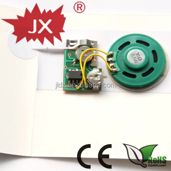 Mini greeting card voice recorder module