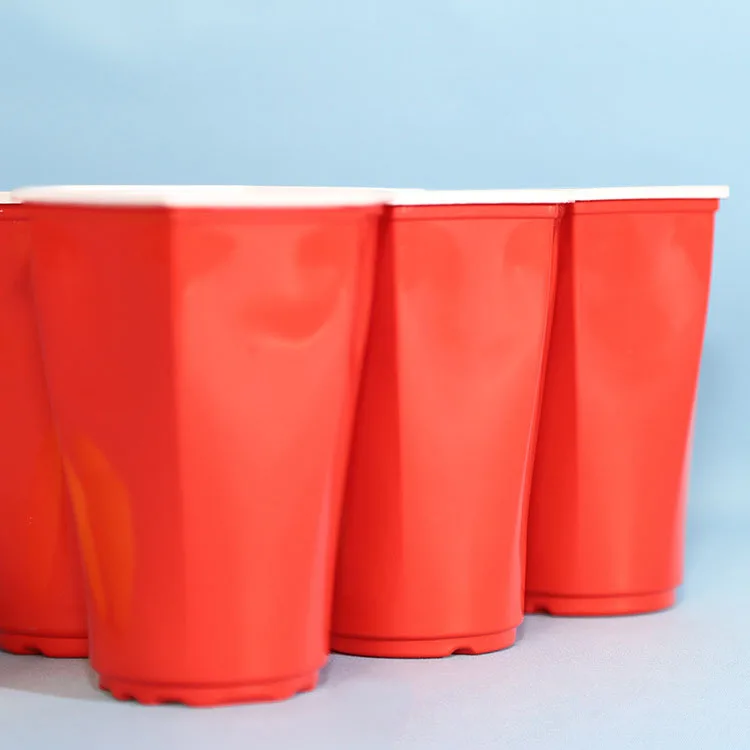 16oz square pp disposable plastic party cup red beer pong cups