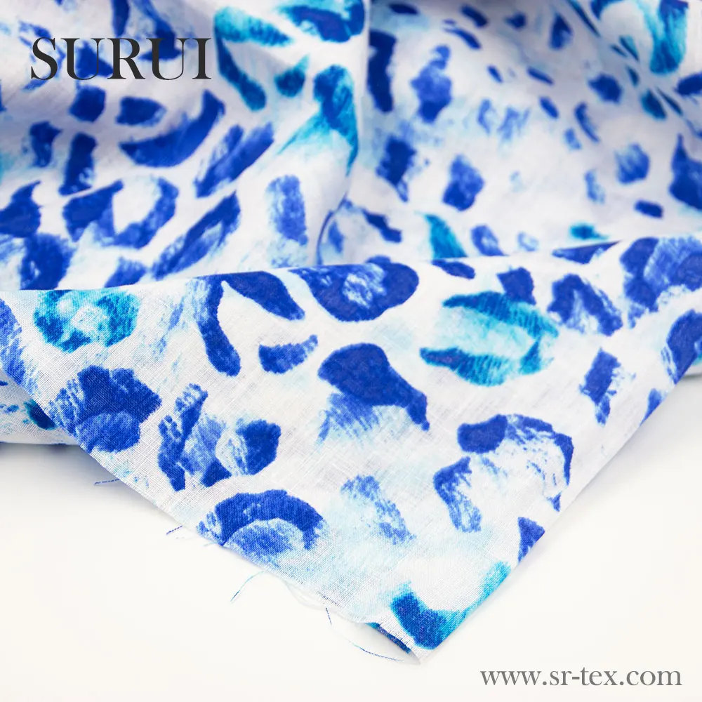 China supplier 100% linen digital printed fabric for garment