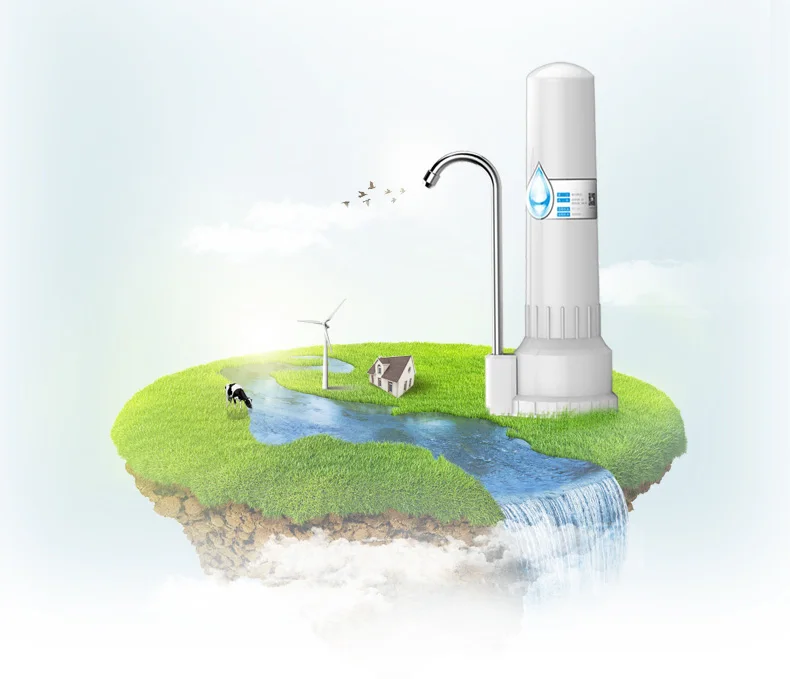 single stage table top drinking water filter, home water filter