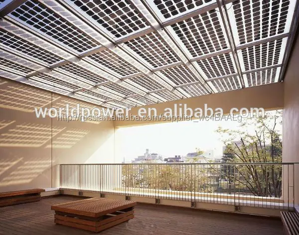 прозрачные солнечные панели 200w bipv модуль для строительства