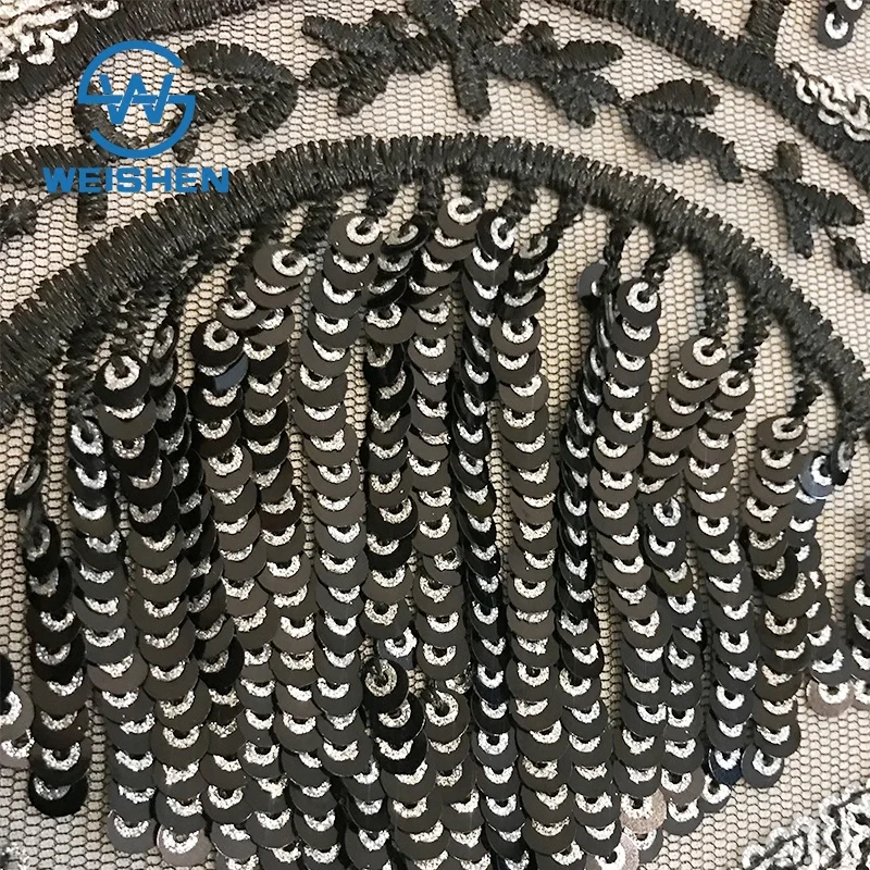 Custom-made Dress Embroidery Lace Textile 2023 Embroidered Sequin Beaded Fabric