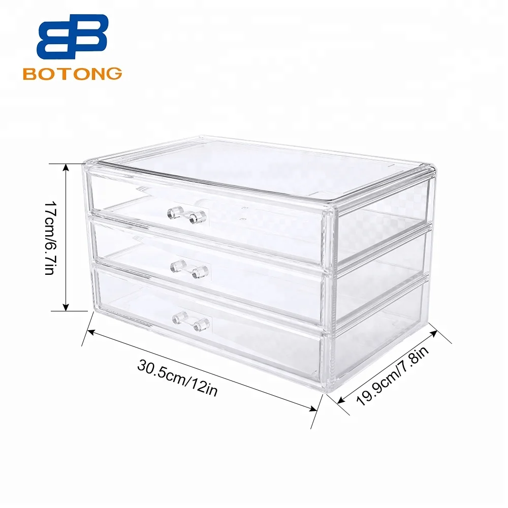 Wholesale Makeup Organizer Acrylic Jewelry Storage Box Organizer Stackable with Drawers Acrylic Cosmetic Organiser Lash Desktop