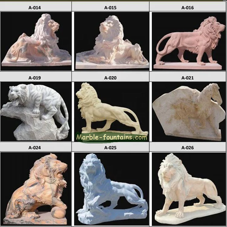 Hand Carving Stone Garden Outdoor Sleeping Lion Statue