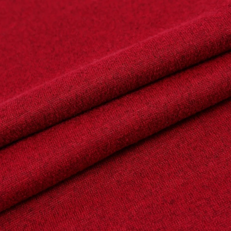 
Polyester imitated cashmere brushed hacci stretch knit fabric for garment 