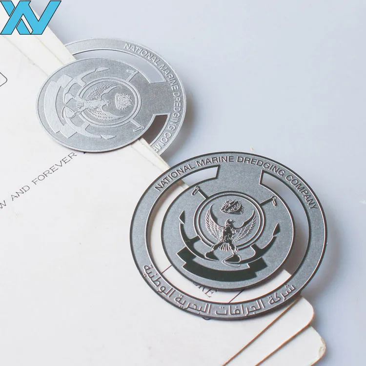 Travelling souvenir gift customized OEM designs silver metal bookmark