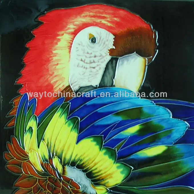 Ручная роспись Декоративная Керамическая картина с дизайном попугаев
