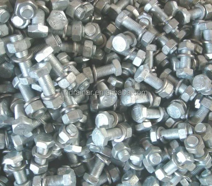 M16*50mm M16*170mm class 4.6 highway guardrail bolt with nut
