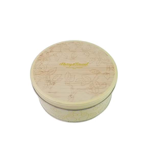 customized food grade round cookie tin box manufacturer tin packaging supplier