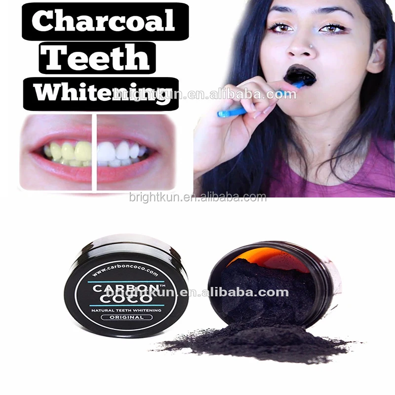Придайте своим зубам улыбку яркой лучшего эффекта активированного угля для отбеливания зубов с кокосовым порошок для отбеливания зубов