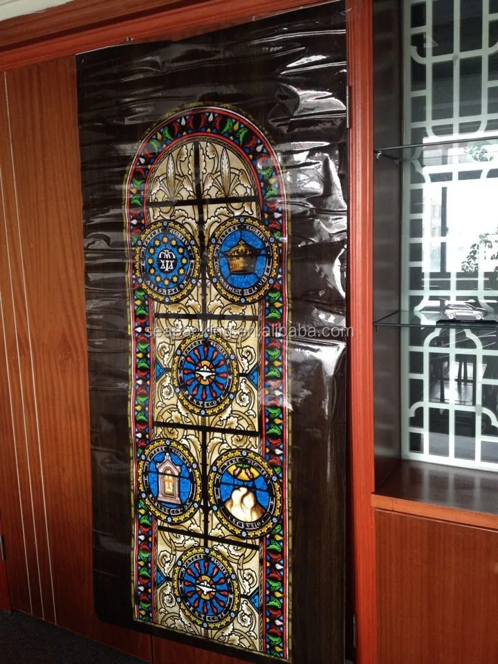 MDF PVC self adhesive door film  interior solid wooden veneer door sticker