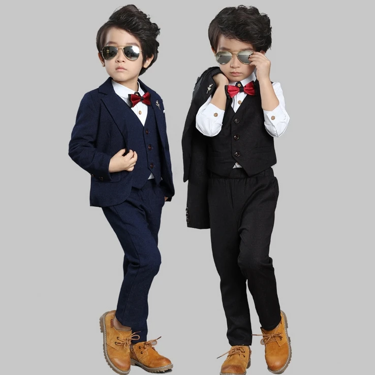 Официальный костюм для мальчиков, детский Свадебный костюм, смокинг для мальчиков