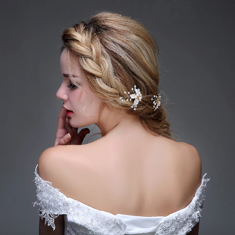 Clover Bride Wedding Small Hair Fork Handmade Jewelry Accessories