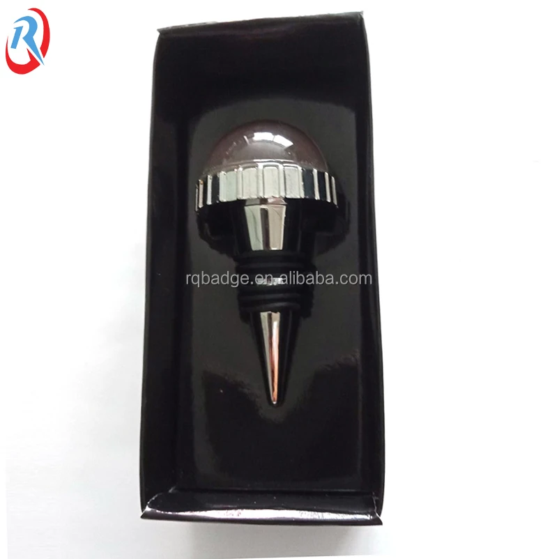 custom own logo cheap metal high quality wine bottle stopper/cork