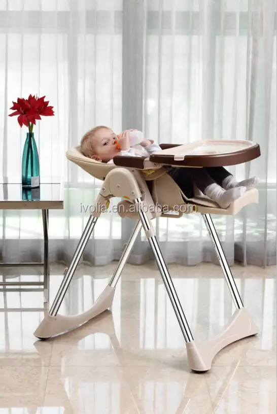 seat reclined to lying position plastic baby dining high chair