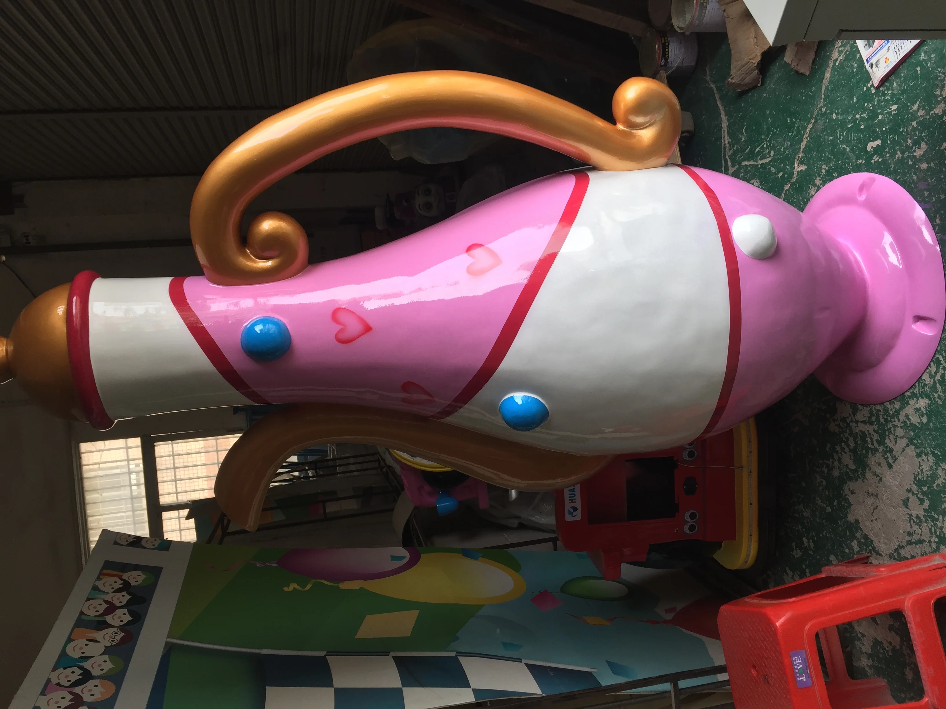 Rotary ride coffee cup turntable games for children Fun kids ride machine rotary coffee cup for sale