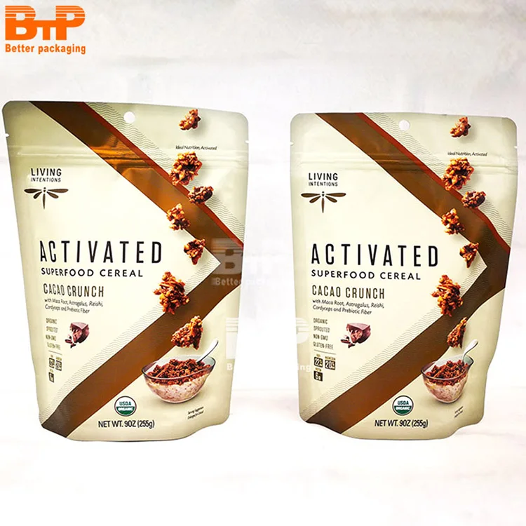 Customized Stand Up Maylar Pouch Packaging Seal Zipper Bags For Biscuit Chocolate Dry food Candy and Dry fruit