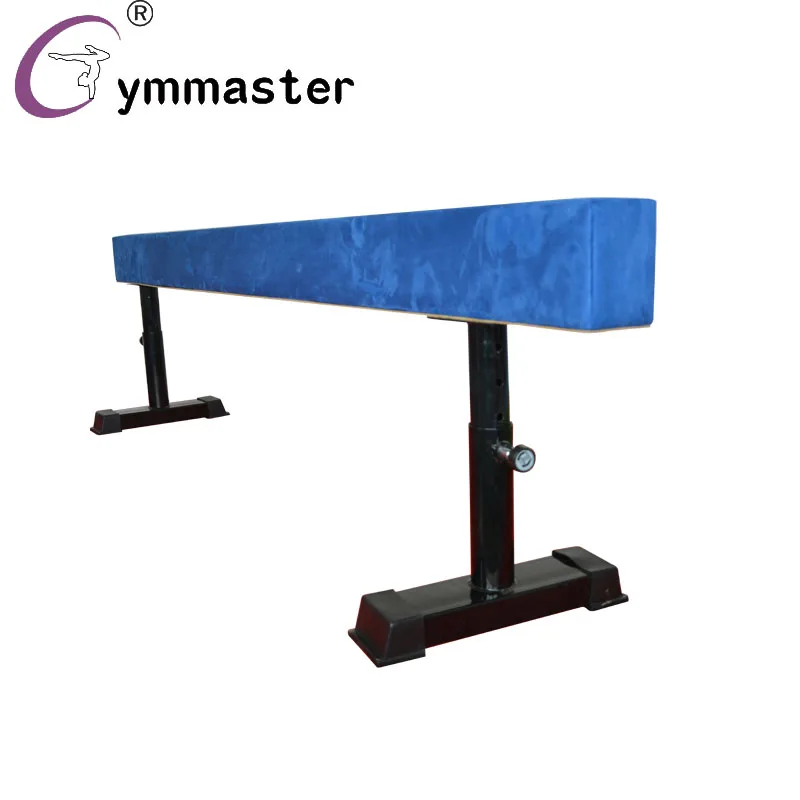 8FT wood core gymnastics adjustable balance beam with suede cover for kids training