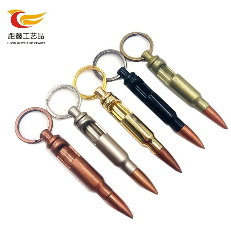 
Hot sale zinc alloy keychain custom bullet bottle opener key chain 
