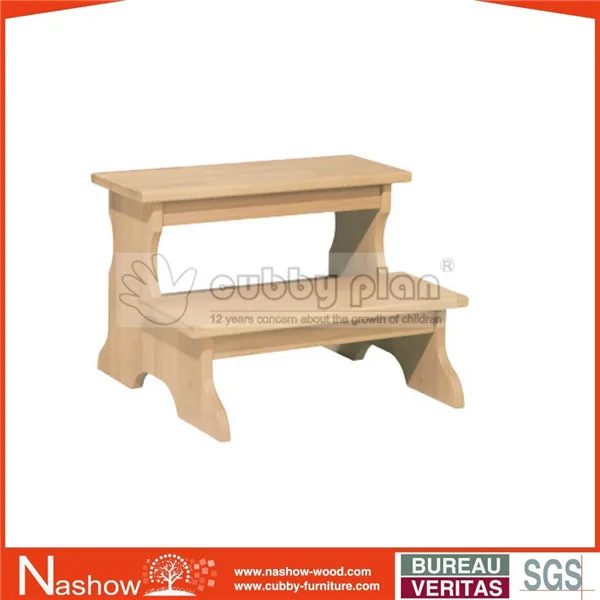 
Cubby Plan ST-007 wooden kid stool unfinished wood kids furniture Nursery school furniture 