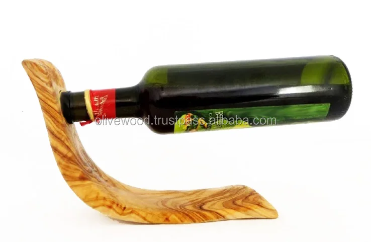 olive wood wine bottle holder
