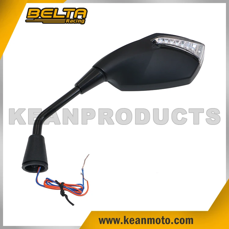 
Universal Black Motorcycle Rearview Mirror With Light & E-Mark Certification 