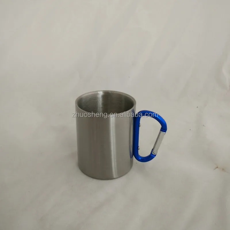 7 унц. 220 мл с двойными стенками из нержавеющей стали кружка кофе с ручкой карабином
