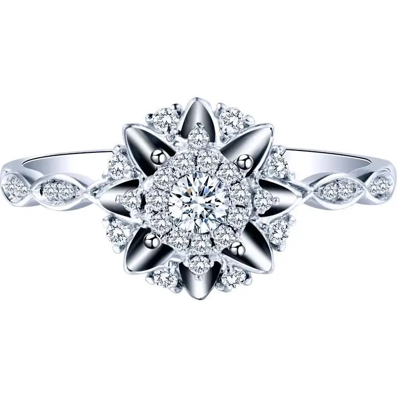 white moissanite diamond ring in 18K Gold loose moissanite 14k gold ring