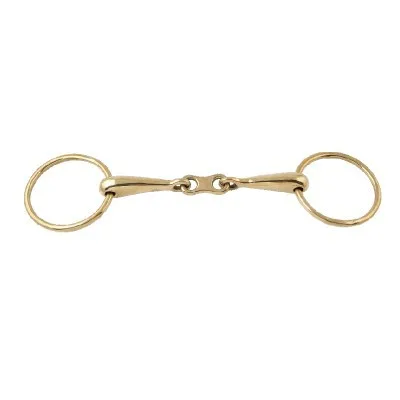 Golden Brass Ring Snaffle Horse English Bit