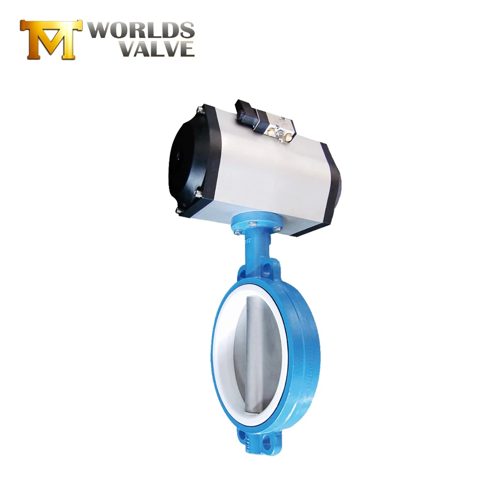 Double half axle soft sealing lined butterfly valve for pump butterfly valve