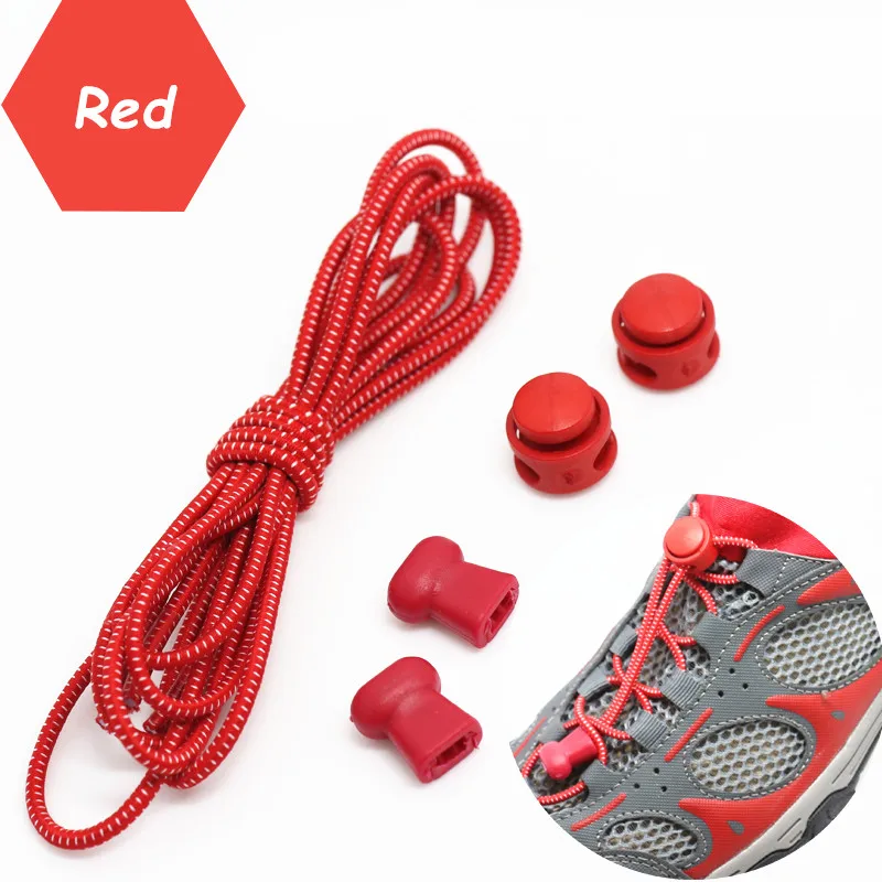 Yrunfeety New 3MM Lock Shoe Laces Elastic No Tie Shoelaces Elastic Lock Shoelaces Colorful Lazy Shoe Lace for Sneakers 20 Colors