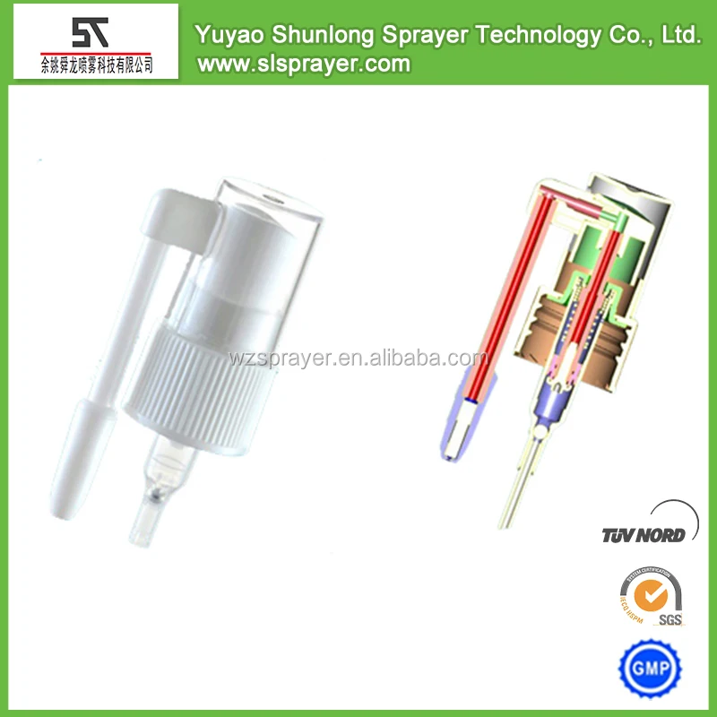 Plastic Pharmaceutical PP Medical Throat Sprayer, Oral Spray Pump with Throat Use for Mouth