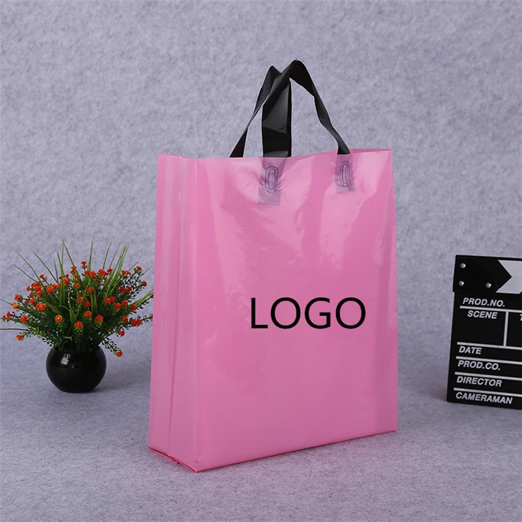 Top sale custom logo printed cheap full color degradable plastic bag handle length wholesale