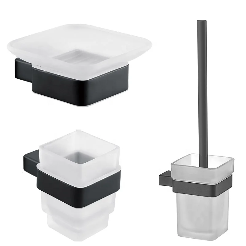 Antique Black Bathroom Accessories Toilet Paper Holder Towel Rack Rail Stainless Steel Wall Shelf Bracket