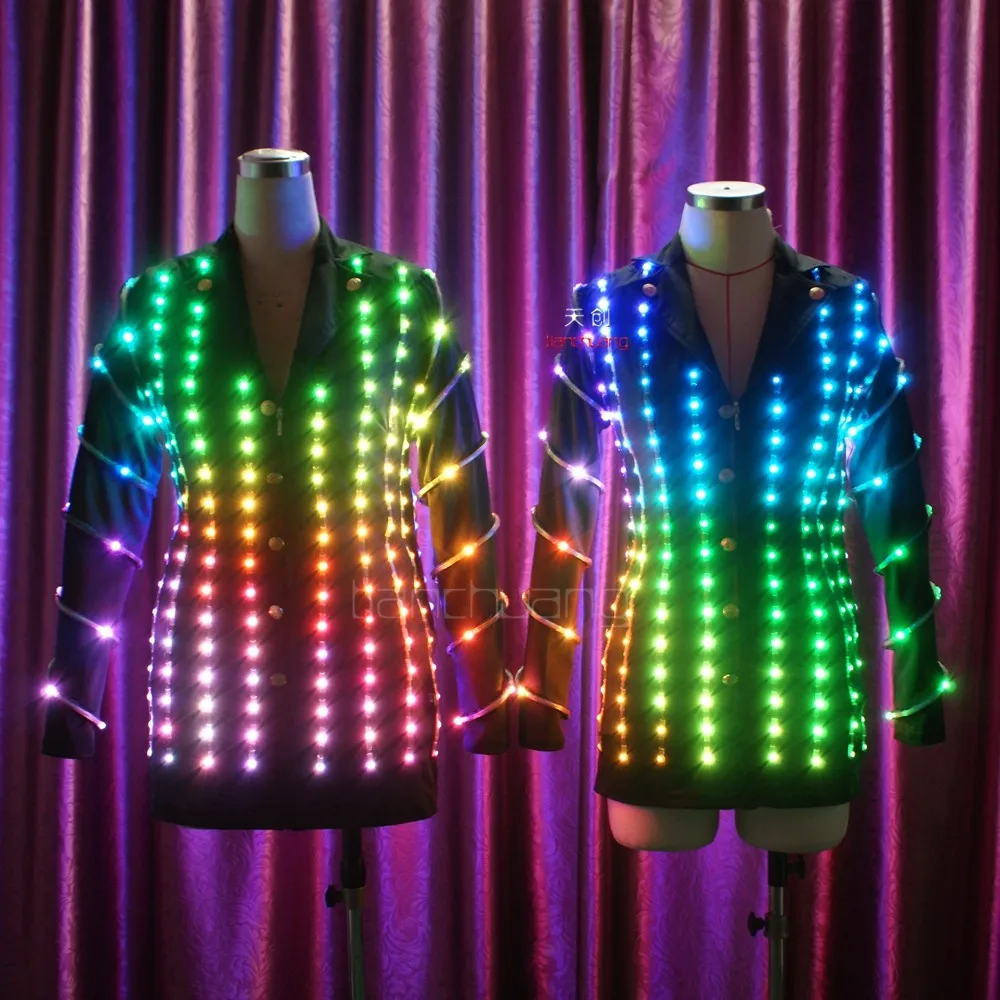 Леди dj пикселей led костюм, леди костюм мага