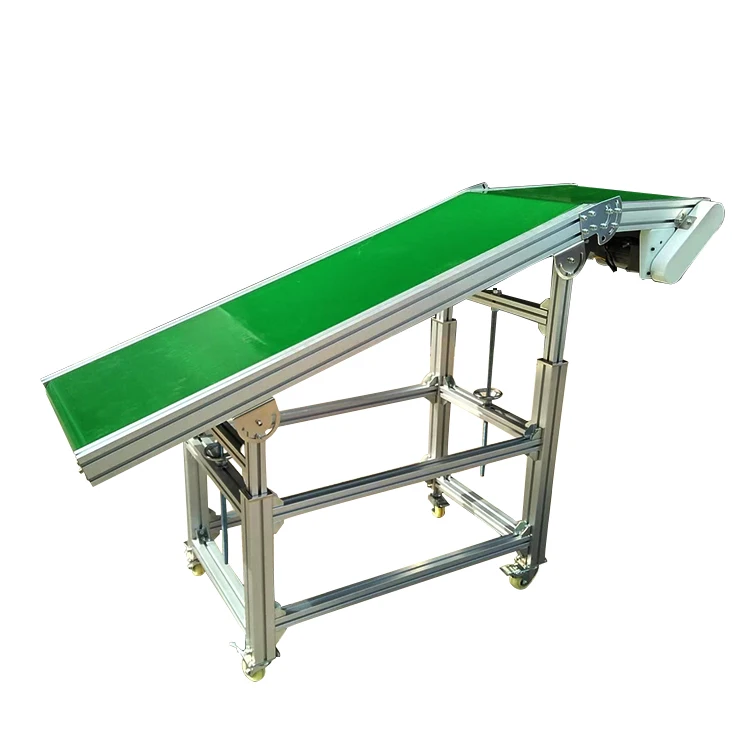Low power aluminum frame rubber flat belt conveyors
