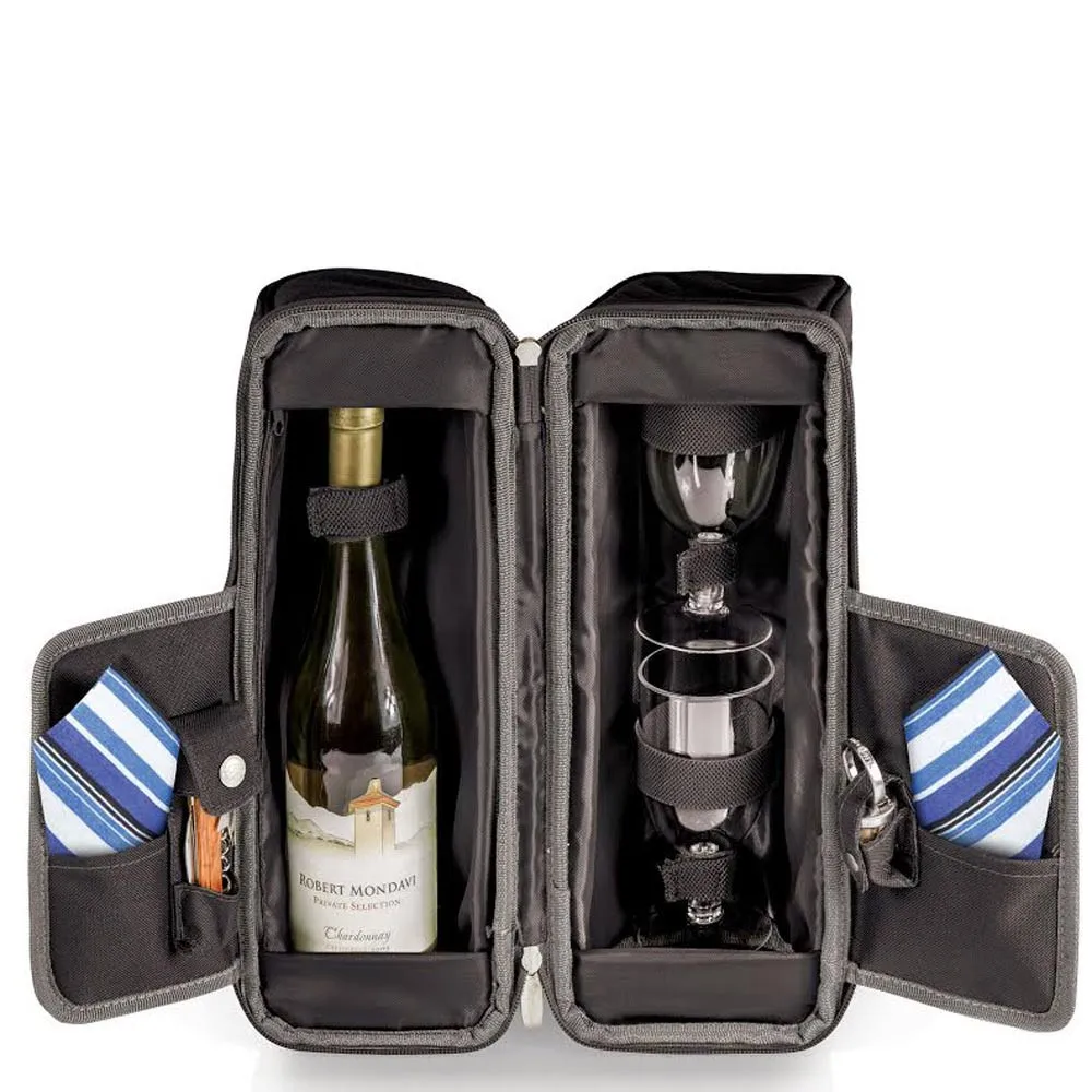 Wine Bottle Can Carrier Tote Beer Bottle Holder Including 2 Wine Glasses for Two People