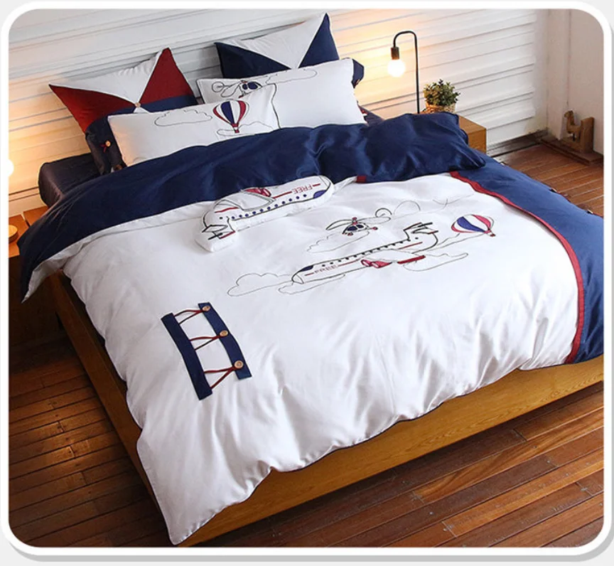 
Bettyfly ties Teen Girls Embroidery Cartoon, 100% Cotton Princess Lace Duvet Set, Kids Bedding Sets Pink Twin Size 